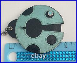 Tiffany&Co Ladybug Leather Key Chain Key Ring Charm Blue Black Pouch Box Vtg