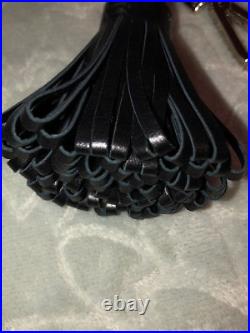 Tiffany &Co. Loop tassel key chain key ring bag charm in smooth black leather