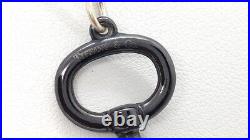 Tiffany & Co. Oval Black Titanium Key Pendant 16 Silver Chain Necklace withBox
