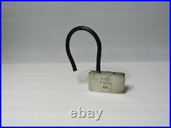 Tiffany & Co. RARE Silver 1837 Padlock Black Rubber Key Ring Chain Keychain