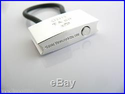 Tiffany & Co Silver 1837 Padlock Black Rubber Key Ring Key Chain Keychain Gift
