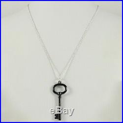 Tiffany & Co. Sterling Silver Black Titanium Key On 20 Sterling Silver Chain