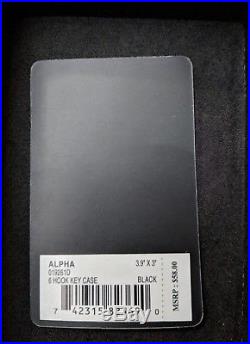 Tumi'Alpha' 6-Hook Key Case Black Ballistic Nylon with Leather Trim (019261D)