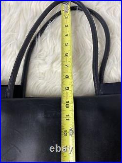 Tumi Womens Black Leather Double Handle Large Shoulder Tote Handbag Inner Pocket