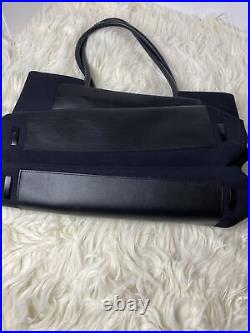 Tumi Womens Black Leather Double Handle Large Shoulder Tote Handbag Inner Pocket