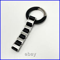 USED CHOPARD Racing Key Ring Key Chain Key Holder Leather Black