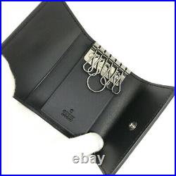 Unused GUCCI Shima Black Leather 6 Key case /51204