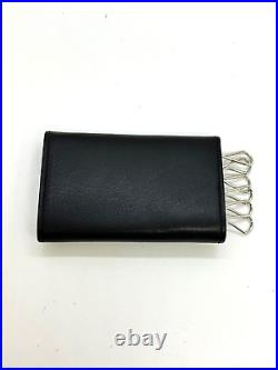 Used GUCCI Leather key chain 6 hooks black key holder G Design fittings 12817