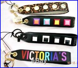 Victorias Secret NEON STUDDED WRISTLET STRAP LEOPARD Key Chain BAG CHARM NWT