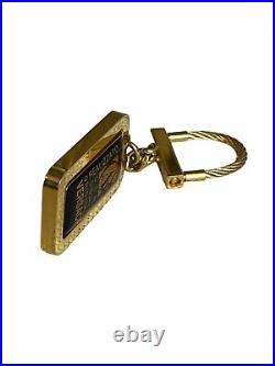 Vintage 1990s Versace Black Gold Car Keychain Realizzato Della Collezione