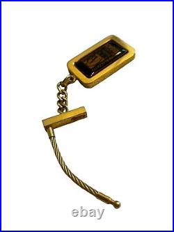 Vintage 1990s Versace Black Gold Car Keychain Realizzato Della Collezione