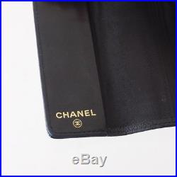 Vintage Chanel Caviar Skin Black 6 Ring Keychain Accessory. NFV4577