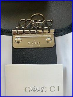 Vintage Gucci Logo GG Black Key Keychain Wallet With Box
