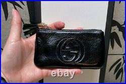 Vintage Gucci Soho Soft Leather Key Chain Pouch. Black. Free shipping