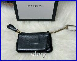 Vintage Gucci Soho Soft Leather Key Chain Pouch. Black. Free shipping