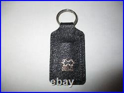 Vintage Lamborghini Black Leather Key Chain Ring Fob Miura Islero Countach 1960s