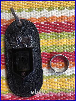 Vintage Leather Key Chain RARE Vintage Key Ring Key Black Rolls Royce NOS