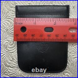 Vintage Porsche Stuttgart Key Chain Pouch Case Black Leather EUC