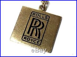 Vintage Rolls Royce Solid 14K Gold & Black Enamel Keychain/Key Ring/Key Holder