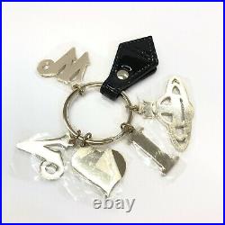 Vivienne Westwood Key Chain I Love Orb Heart Yellow Silver Black Italy with Box