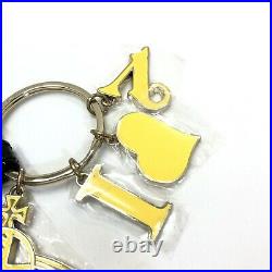 Vivienne Westwood Key Chain I Love Orb Heart Yellow Silver Black Italy with Box