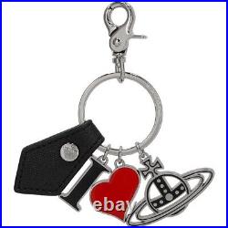 Vivienne Westwood Key ring bag charm orb heart Black H13.5×W9×D1