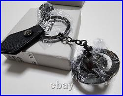 Vivienne Westwood Saffiano 3D ORB Gunmetal Keyring Black