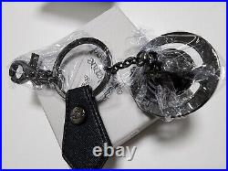 Vivienne Westwood Saffiano 3D ORB Gunmetal Keyring Black