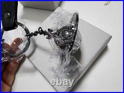 Vivienne Westwood Saffiano 3D ORB Gunmetal Keyring Black