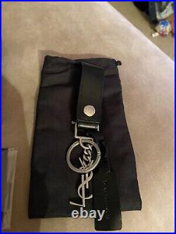 YSL Saint Laurent Keychain Brand New Made in Italy Retail $495 Rare Leather
