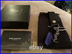 YSL Saint Laurent Keychain Brand New Made in Italy Retail $495 Rare Leather
