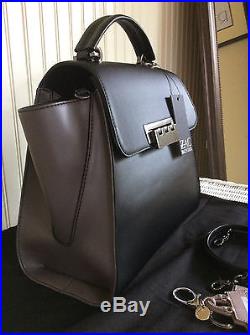 Zac Posen Eartha Top Handle Leather Satchel with Zac Miniature Handbag Keychain